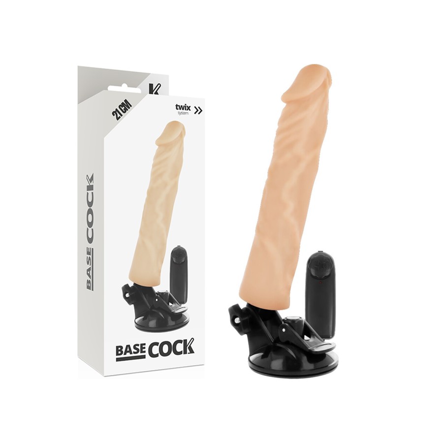 BASECOCK - VIBRATORE REALISTICO TELECOMANDO NATURALE 21 CM -O- 4 CM